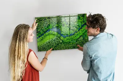 River in the forest magnetic board