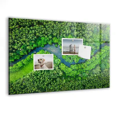 River in the forest magnetic board