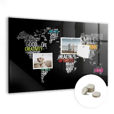 Magnetic Positive World Map Wall Board