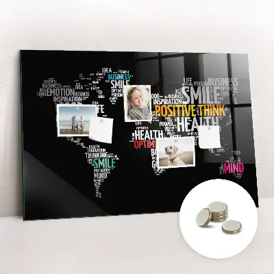 Magnetic Positive World Map Wall Board
