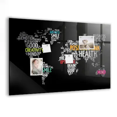 Magnetic Positive World Map Wall Board