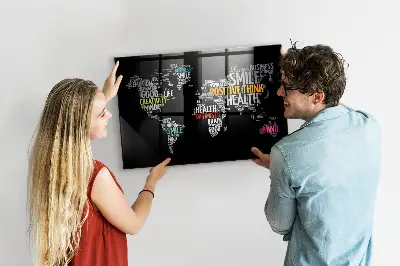 Magnetic Positive World Map Wall Board