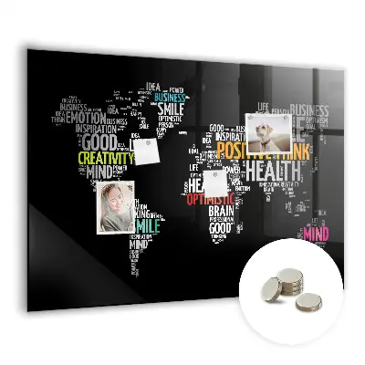 Magnetic Positive World Map Wall Board