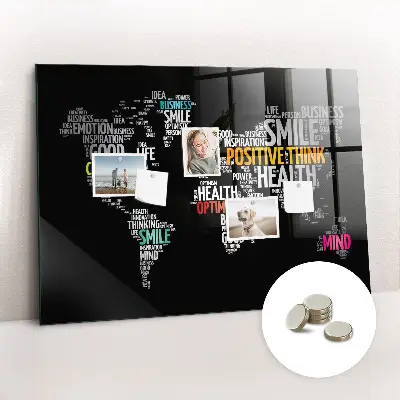 Magnetic Positive World Map Wall Board