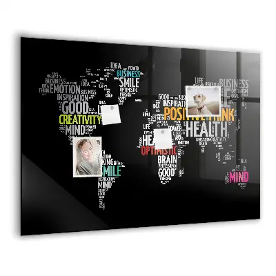 Magnetic Positive World Map Wall Board