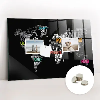 Magnetic Positive World Map Wall Board