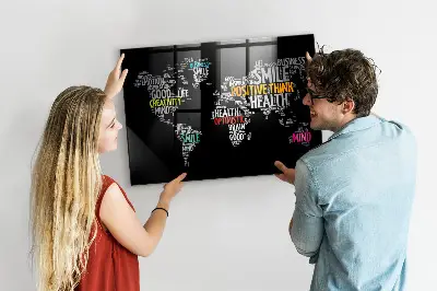 Magnetic Positive World Map Wall Board