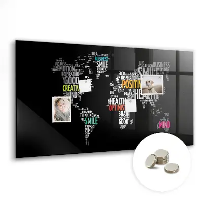 Magnetic Positive World Map Wall Board