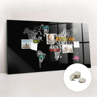 Magnetic Positive World Map Wall Board