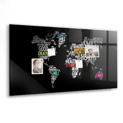Magnetic Positive World Map Wall Board