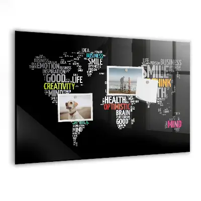 Magnetic Positive World Map Wall Board