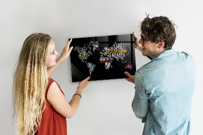Magnetic Positive World Map Wall Board