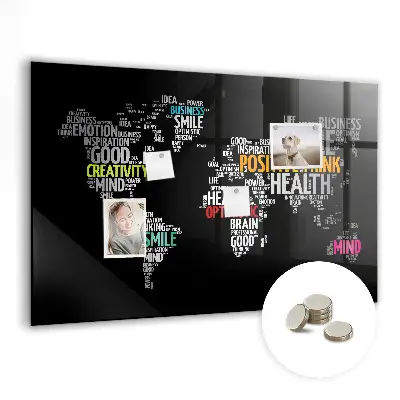 Magnetic Positive World Map Wall Board
