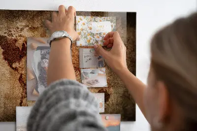 Magnetic wall board with an old world map design