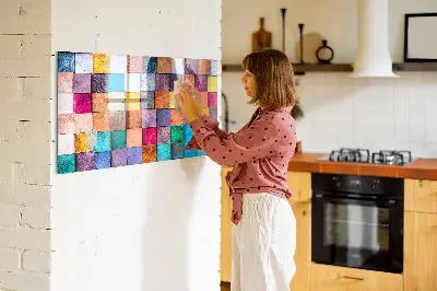 Magnetic glass dry erase board with wooden cubes