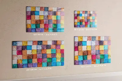 Magnetic glass dry erase board with wooden cubes