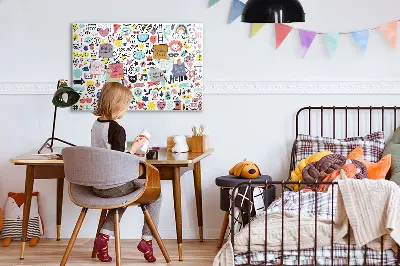 Magnetic glass dry erase board for pictures and sketches