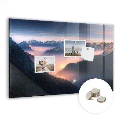 Mountain peaks landscape magnet board