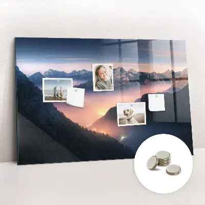 Mountain peaks landscape magnet board