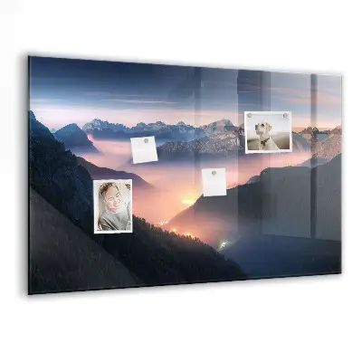 Mountain peaks landscape magnet board