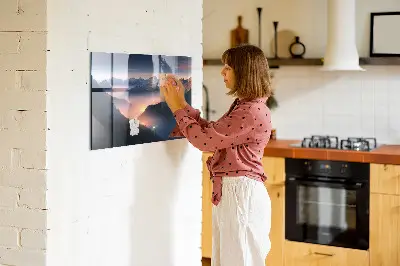 Mountain peaks landscape magnet board