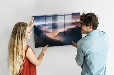 Mountain peaks landscape magnet board