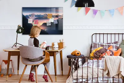 Mountain peaks landscape magnet board