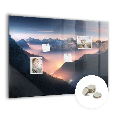 Mountain peaks landscape magnet board