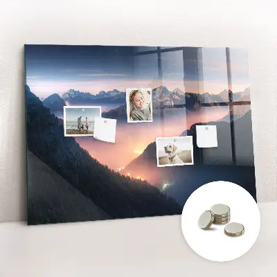 Mountain peaks landscape magnet board