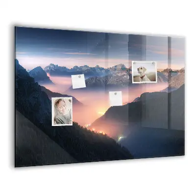Mountain peaks landscape magnet board