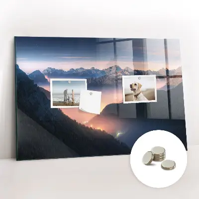 Mountain peaks landscape magnet board