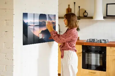 Mountain peaks landscape magnet board