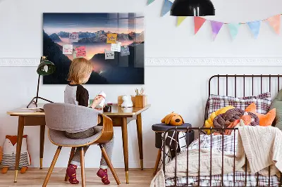 Mountain peaks landscape magnet board