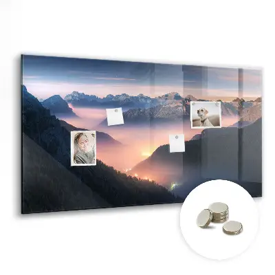 Mountain peaks landscape magnet board