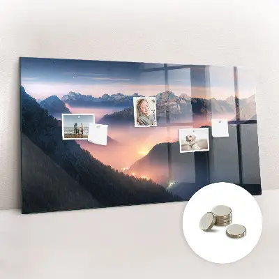 Mountain peaks landscape magnet board