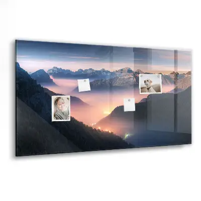 Mountain peaks landscape magnet board