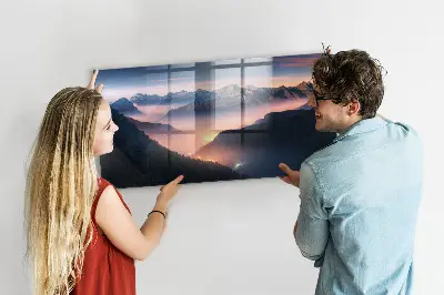 Mountain peaks landscape magnet board