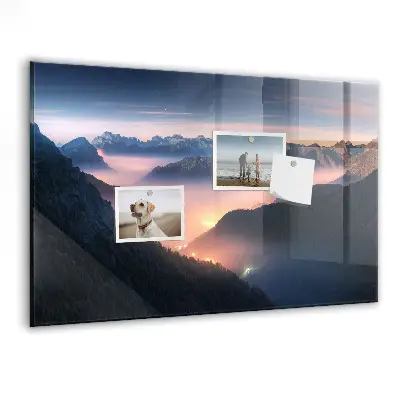 Mountain peaks landscape magnet board