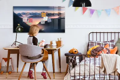 Mountain peaks landscape magnet board