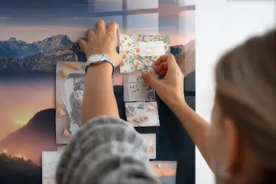 Mountain peaks landscape magnet board