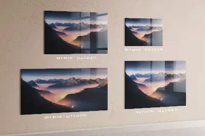 Mountain peaks landscape magnet board