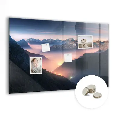 Mountain peaks landscape magnet board