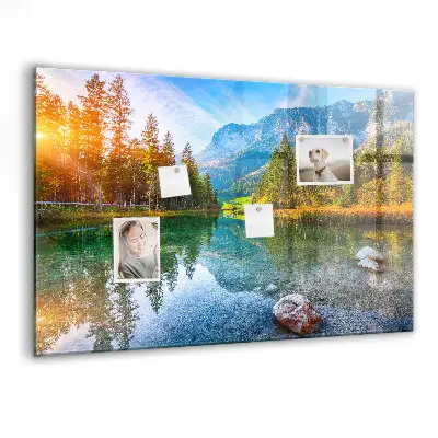 River and mountains landscape magnetic wall board