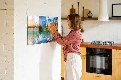 River and mountains landscape magnetic wall board