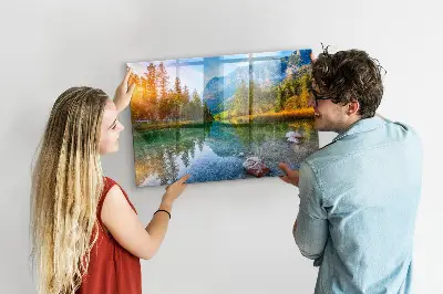 River and mountains landscape magnetic wall board