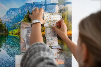 River and mountains landscape magnetic wall board