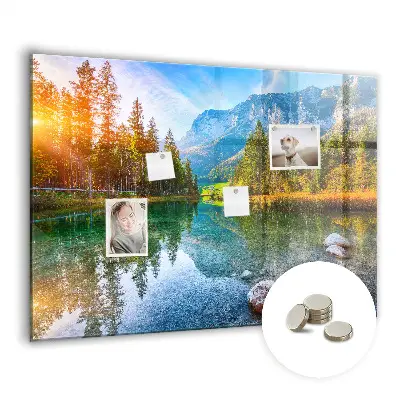 River and mountains landscape magnetic wall board
