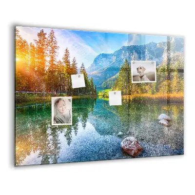 River and mountains landscape magnetic wall board
