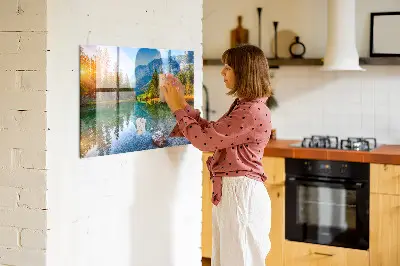 River and mountains landscape magnetic wall board