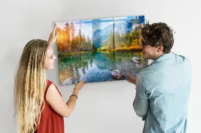 River and mountains landscape magnetic wall board